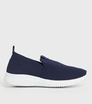 New Look Navy Slip On Trainers
